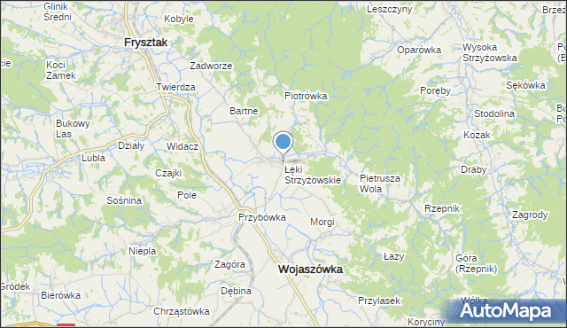mapa Łęki Strzyżowskie, Łęki Strzyżowskie na mapie Targeo